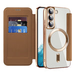 Card Holder Phone Case for Samsung Galaxy S22 5G Magnetic Case Leather+TPU RFID Blocking Phone Cover