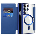 For Samsung Galaxy S22 Ultra 5G RFID Blocking Card Holder Case Magnetic Case Leather+TPU Phone Cover