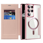 For Samsung Galaxy S22 Ultra 5G RFID Blocking Card Holder Case Magnetic Case Leather+TPU Phone Cover