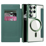 For Samsung Galaxy S22 Ultra 5G RFID Blocking Card Holder Case Magnetic Case Leather+TPU Phone Cover