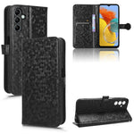 Til Samsung Galaxy M54 5G / F54 5G Læder Telefoncover Præget Prikket Mønster Smartphone Cover med Stativpung