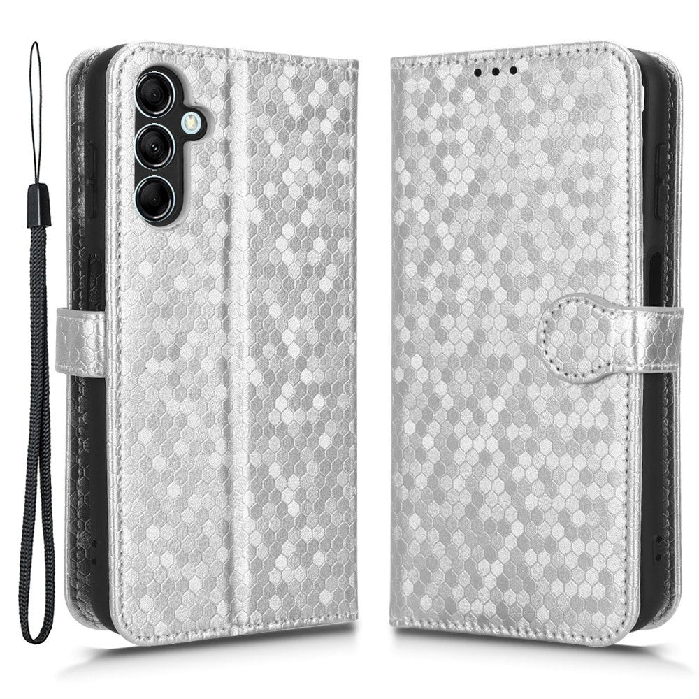 Til Samsung Galaxy M54 5G / F54 5G Læder Telefoncover Præget Prikket Mønster Smartphone Cover med Stativpung