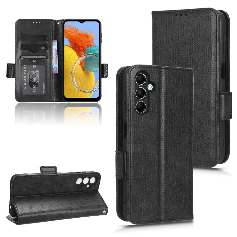 For Samsung Galaxy M54 5G / F54 5G PU Leather Wallet Phone Case Imprinted Triangle Phone Cover with Stand