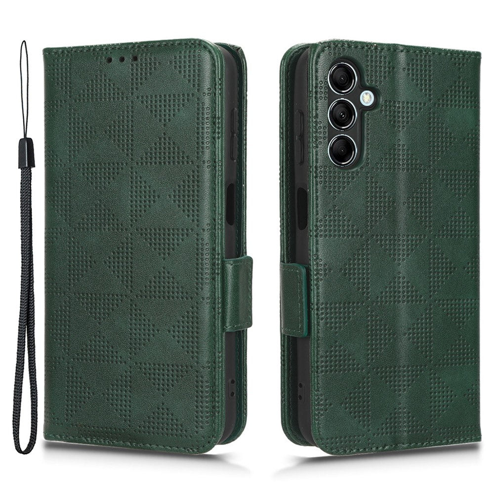For Samsung Galaxy M54 5G / F54 5G PU Leather Wallet Phone Case Imprinted Triangle Phone Cover with Stand