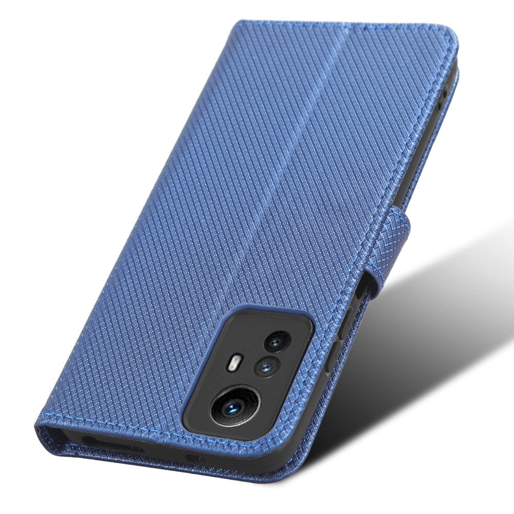 PU Leather Wallet Case for Xiaomi Redmi Note 12S 4G ,  Diamond Texture Phone Stand Cover