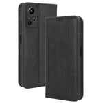 Magnetic Closing Leather Case for Xiaomi Redmi Note 12S 4G , Stand Wallet Retro Phone Cover