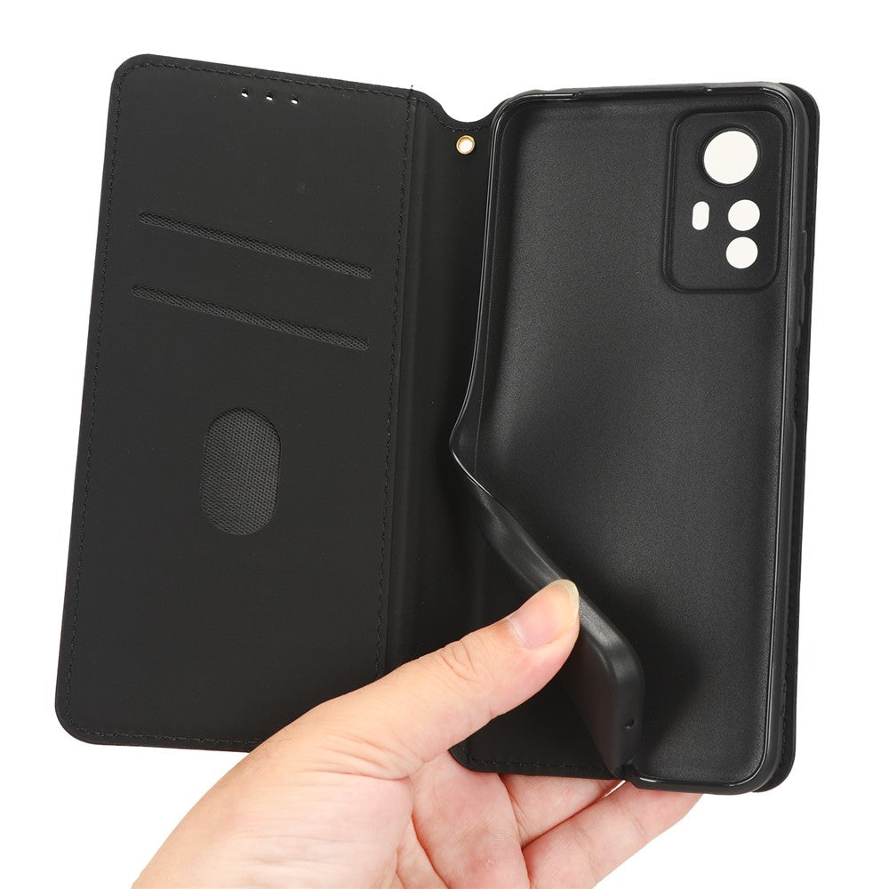 Xiaomi Redmi Note 12S 4G stativplånboksfodral PU-läder rombpräglat fodral