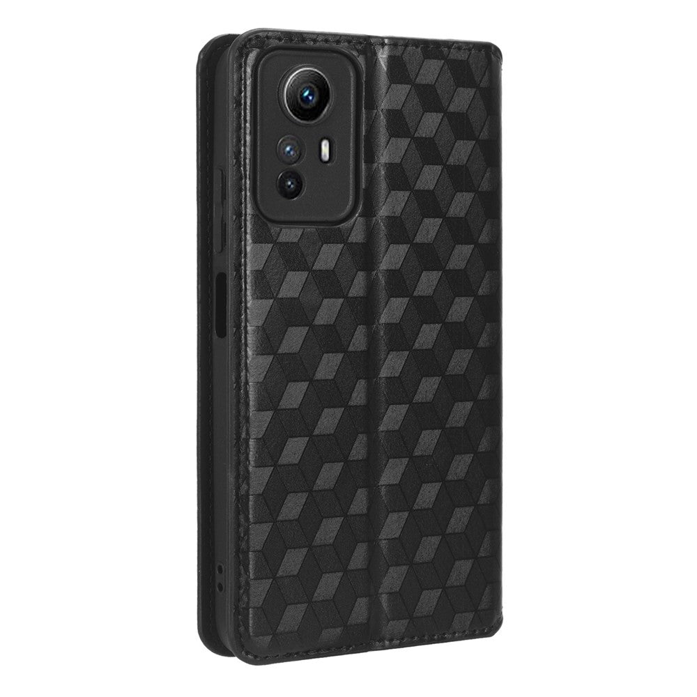Xiaomi Redmi Note 12S 4G stativplånboksfodral PU-läder rombpräglat fodral