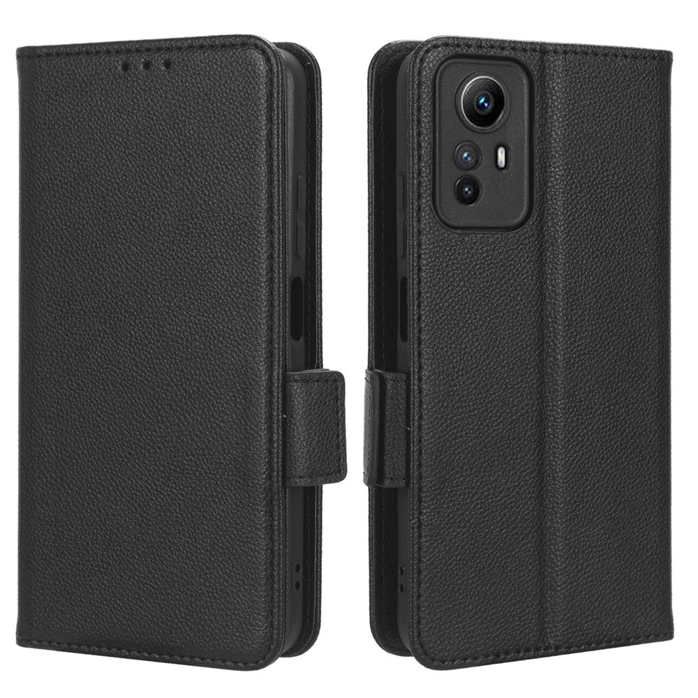 Litchi Texture Leather Case for Xiaomi Redmi Note 12S 4G , Foldable Stand Phone Wallet Cover