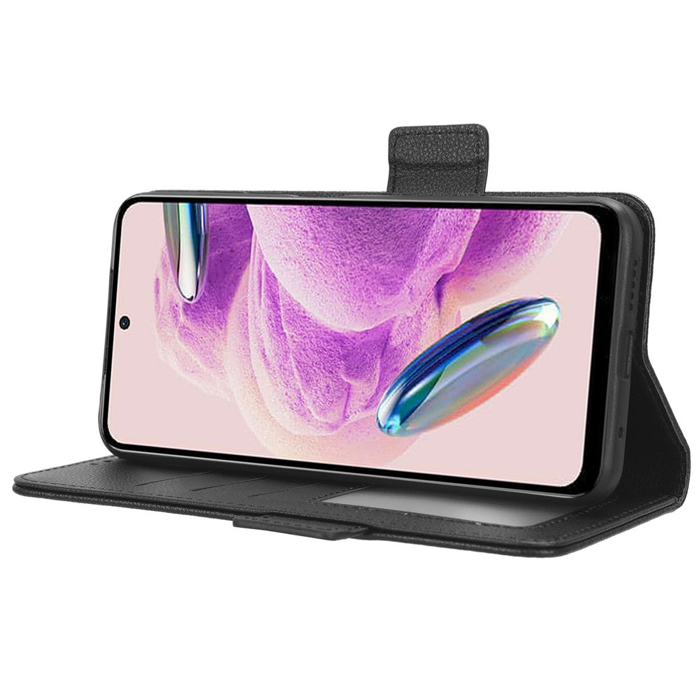 Litchi Texture Leather Case for Xiaomi Redmi Note 12S 4G , Foldable Stand Phone Wallet Cover