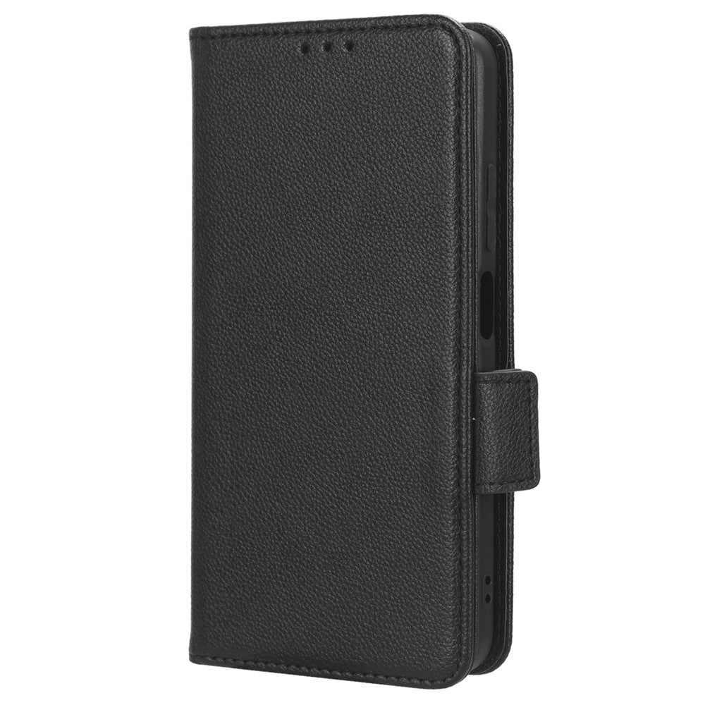 Litchi Texture Leather Case for Xiaomi Redmi Note 12S 4G , Foldable Stand Phone Wallet Cover