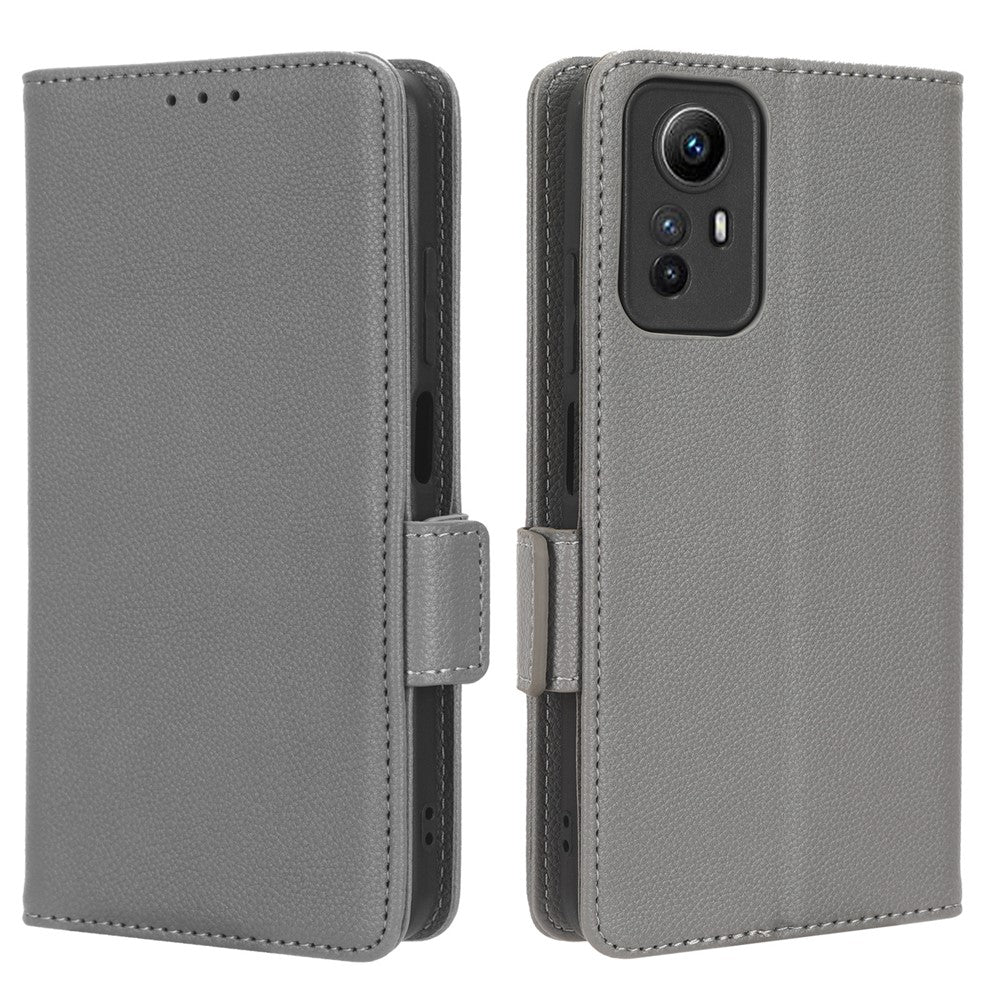 Litchi Texture Leather Case for Xiaomi Redmi Note 12S 4G , Foldable Stand Phone Wallet Cover