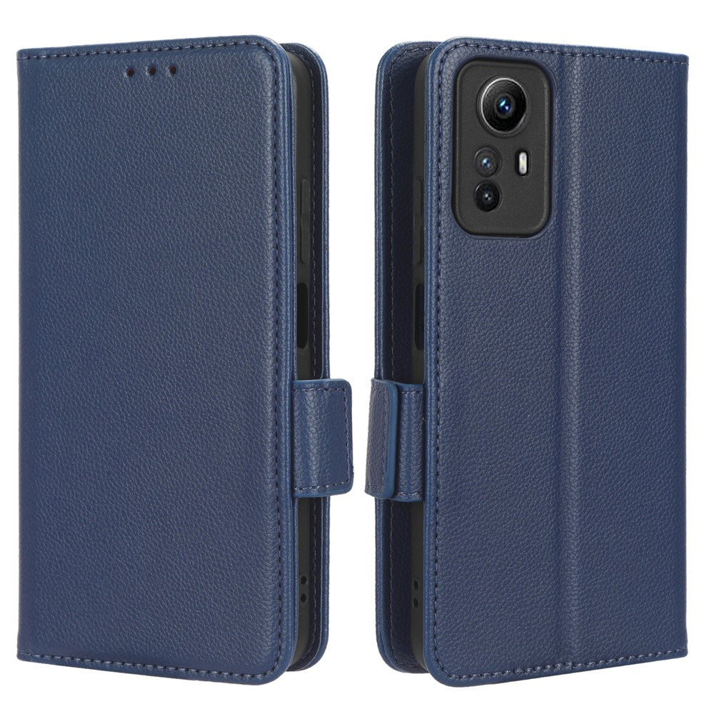 Litchi Texture Leather Case for Xiaomi Redmi Note 12S 4G , Foldable Stand Phone Wallet Cover