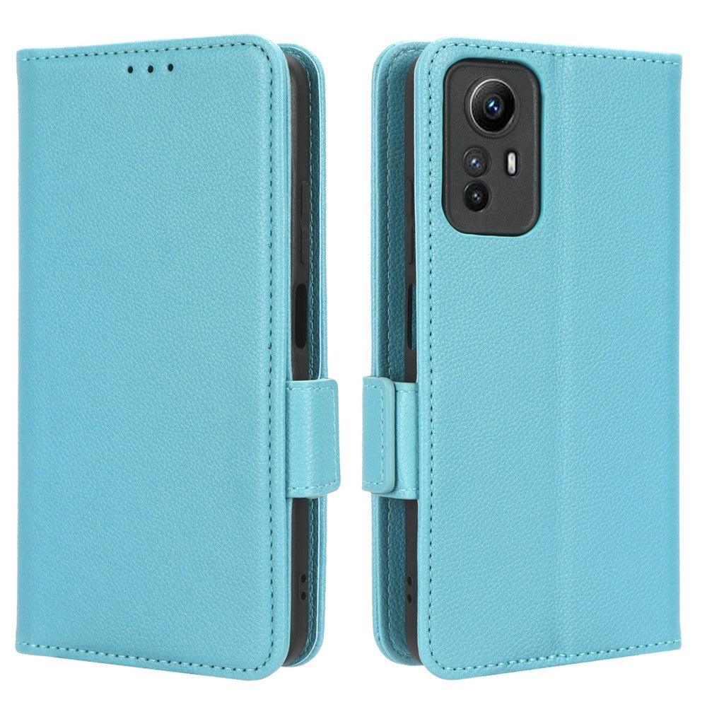 Litchi Texture Leather Case for Xiaomi Redmi Note 12S 4G , Foldable Stand Phone Wallet Cover