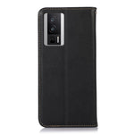 KHAZNEH För Xiaomi Poco F5 Pro 5G / Redmi K60 5G / K60 Pro 5G Plånboksfodral i äkta kohudläder RFID-blockerande stativfodral