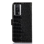 For Xiaomi Poco F5 Pro 5G / Redmi K60 5G / K60 Pro 5G Genuine Cowhide Leather Wallet Stand Case Crocodile Texture RFID Blocking Phone Cover