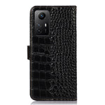 For Xiaomi Redmi Note 12S 4G RFID Blocking Wallet Phone Case Crocodile Texture Genuine Cowhide Leather Stand Cover