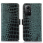 For Xiaomi Redmi Note 12S 4G RFID Blocking Wallet Phone Case Crocodile Texture Genuine Cowhide Leather Stand Cover