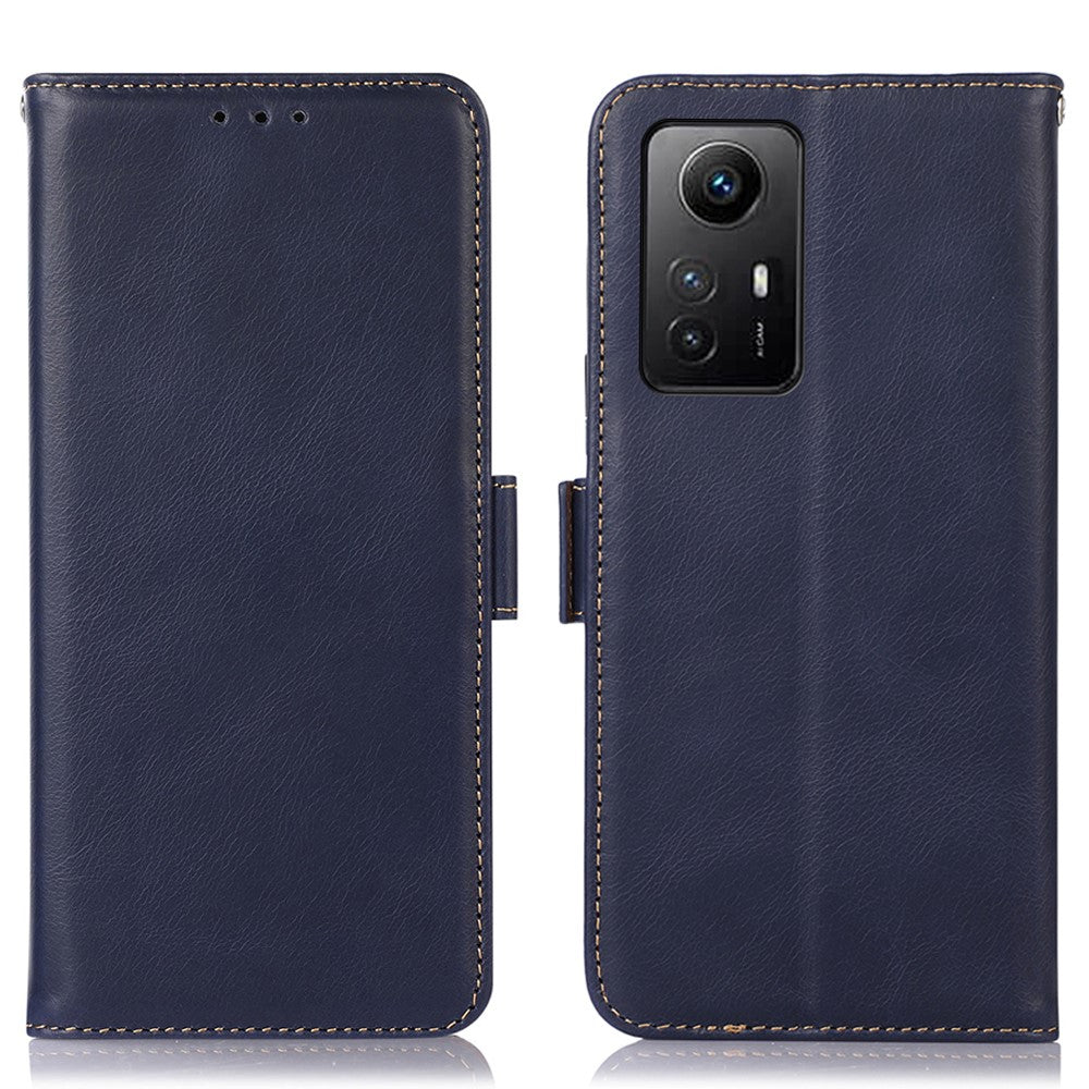 For Xiaomi Redmi Note 12S 4G RFID Blocking Wallet Phone Cover Crazy Horse Texture Genuine Cowhide Leather Stand Case