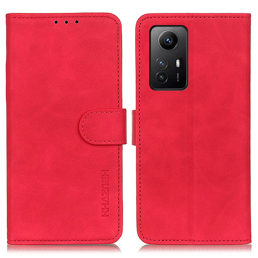 KHAZNEH For Xiaomi Redmi Note 12S 4G Retro Texture Phone Case PU Leather Phone Stand Wallet Protective Cover