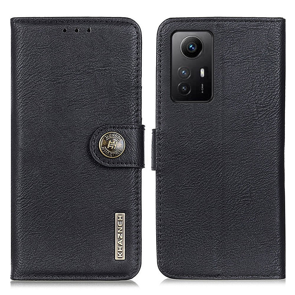 KHAZNEH For Xiaomi Redmi Note 12S 4G PU Leather Case Wallet Stand Cowhide Texture Phone Cover