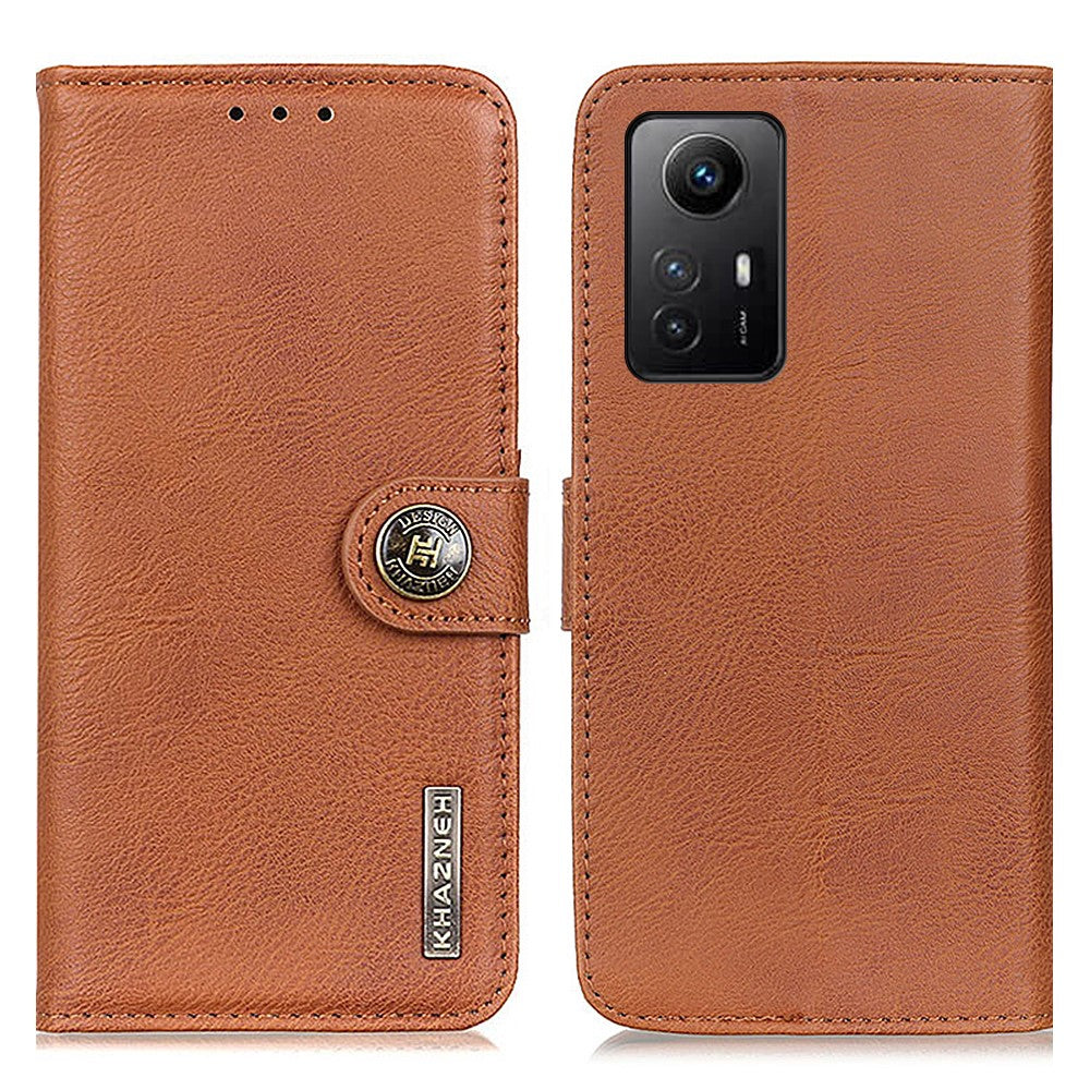 KHAZNEH For Xiaomi Redmi Note 12S 4G PU Leather Case Wallet Stand Cowhide Texture Phone Cover