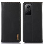 KHAZNEH För Xiaomi Redmi Note 12S 4G Äkta Kohud Läder mobilskal RFID-blockerande Plånboksfodral