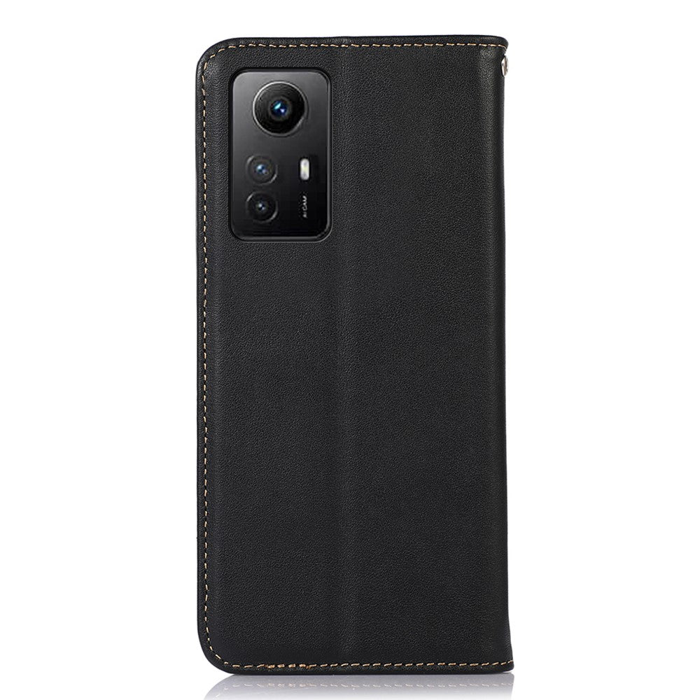KHAZNEH För Xiaomi Redmi Note 12S 4G Äkta Kohud Läder mobilskal RFID-blockerande Plånboksfodral