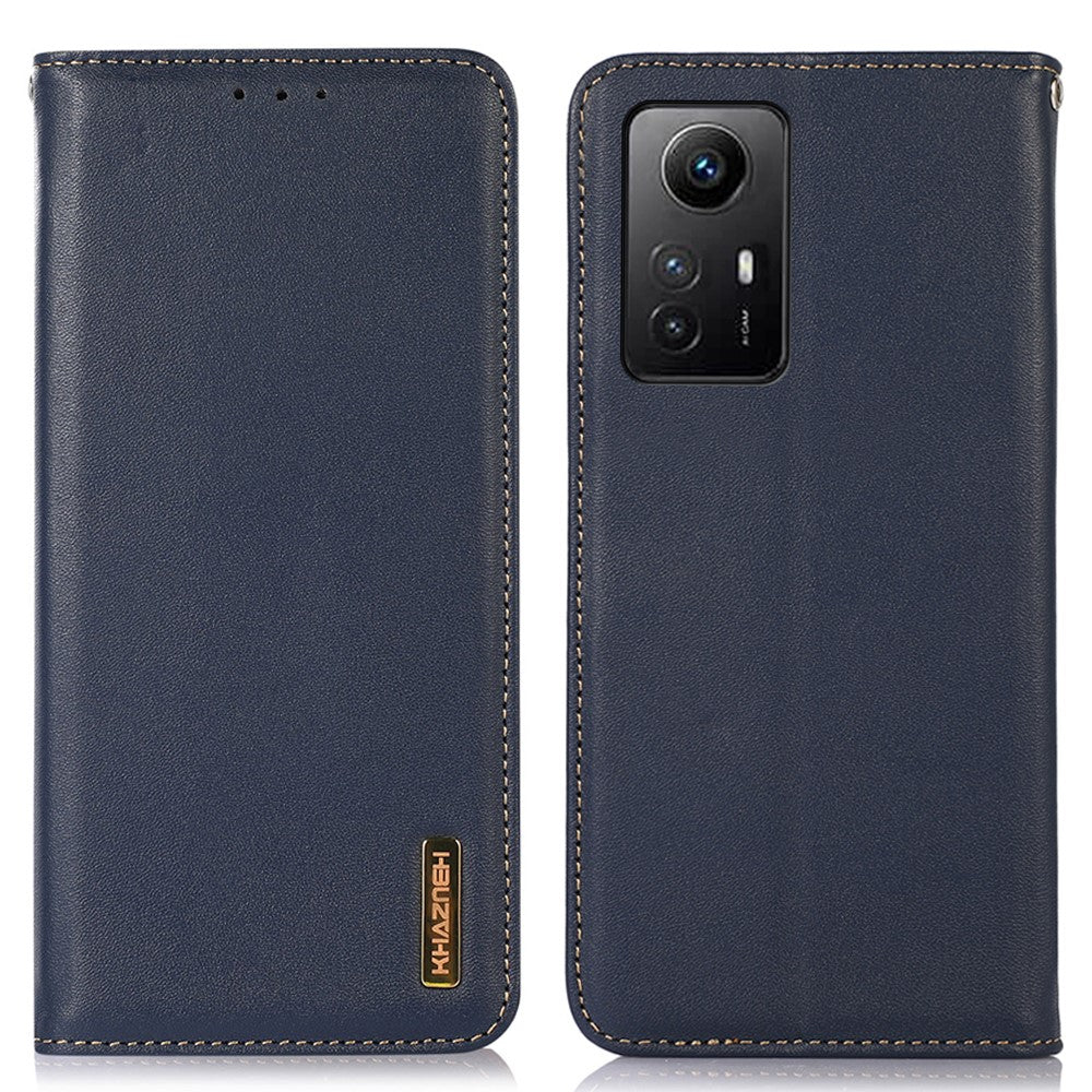 KHAZNEH För Xiaomi Redmi Note 12S 4G Äkta Kohud Läder mobilskal RFID-blockerande Plånboksfodral