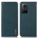 KHAZNEH För Xiaomi Redmi Note 12S 4G Äkta Kohud Läder mobilskal RFID-blockerande Plånboksfodral