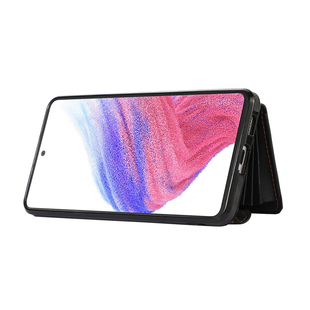 Samsung Galaxy A53 5G Mobilskal RFID-blockerande kortväska Stativ PU-läder+TPU-skydd