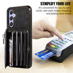 For Samsung Galaxy A54 5G RFID Blocking Mobile Phone Cover Card Bag Kickstand PU Leather Coated TPU Cover