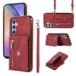 For Samsung Galaxy A54 5G RFID Blocking Mobile Phone Cover Card Bag Kickstand PU Leather Coated TPU Cover