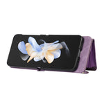 Telefoncover til Samsung Galaxy Z Flip3 5G RFID-blokerende kortholder PU-læder+TPU-cover med støttefod