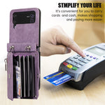 Telefoncover til Samsung Galaxy Z Flip3 5G RFID-blokerende kortholder PU-læder+TPU-cover med støttefod