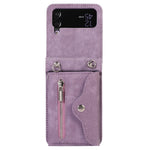 Telefoncover til Samsung Galaxy Z Flip3 5G RFID-blokerende kortholder PU-læder+TPU-cover med støttefod