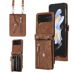 Telefoncover til Samsung Galaxy Z Flip3 5G RFID-blokerende kortholder PU-læder+TPU-cover med støttefod