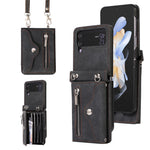 Telefoncover til Samsung Galaxy Z Flip3 5G RFID-blokerende kortholder PU-læder+TPU-cover med støttefod