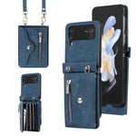 Telefoncover til Samsung Galaxy Z Flip3 5G RFID-blokerende kortholder PU-læder+TPU-cover med støttefod