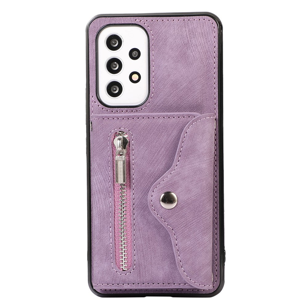 For Samsung Galaxy A52 4G / A52s 5G / A52 5G Smartphone Case RFID Blocking Card Holder Kickstand PU Leather+TPU Cover