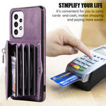 For Samsung Galaxy A52 4G / A52s 5G / A52 5G Smartphone Case RFID Blocking Card Holder Kickstand PU Leather+TPU Cover