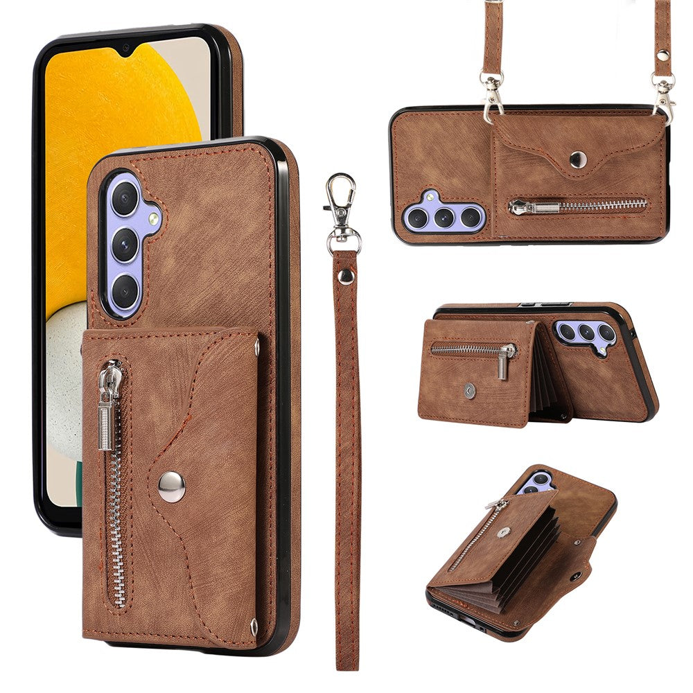 Smartphone-skal till Samsung Galaxy A13 5G PU-läder + TPU-stativ med RFID-blockerande kortpåse