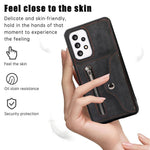 Phone Case for Samsung Galaxy A32 5G / M32 5G PU Leather+TPU Shell with RFID Blocking Card Bag and Kickstand