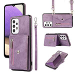 Phone Case for Samsung Galaxy A32 5G / M32 5G PU Leather+TPU Shell with RFID Blocking Card Bag and Kickstand