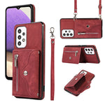 Phone Case for Samsung Galaxy A32 5G / M32 5G PU Leather+TPU Shell with RFID Blocking Card Bag and Kickstand