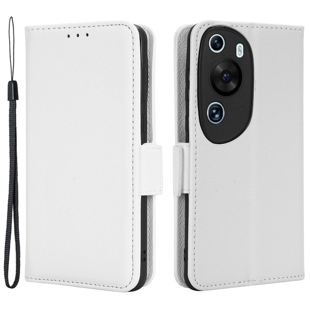 Litchi Texture Läderfodral till Huawei P60 Art Reptåligt Stativ mobilplånboksfodral