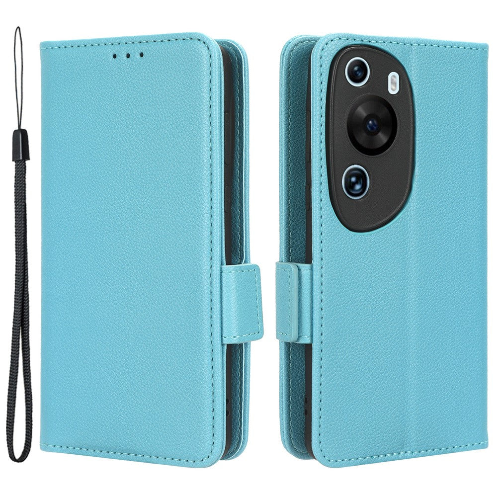 Litchi Texture Läderfodral till Huawei P60 Art Reptåligt Stativ mobilplånboksfodral