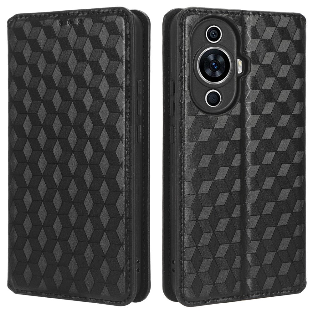 Phone Case for Huawei nova 11 / nova 12s 4G / nova 12 Lite 4G Stand Wallet Shockproof PU Leather Rhombus Imprinted Cover