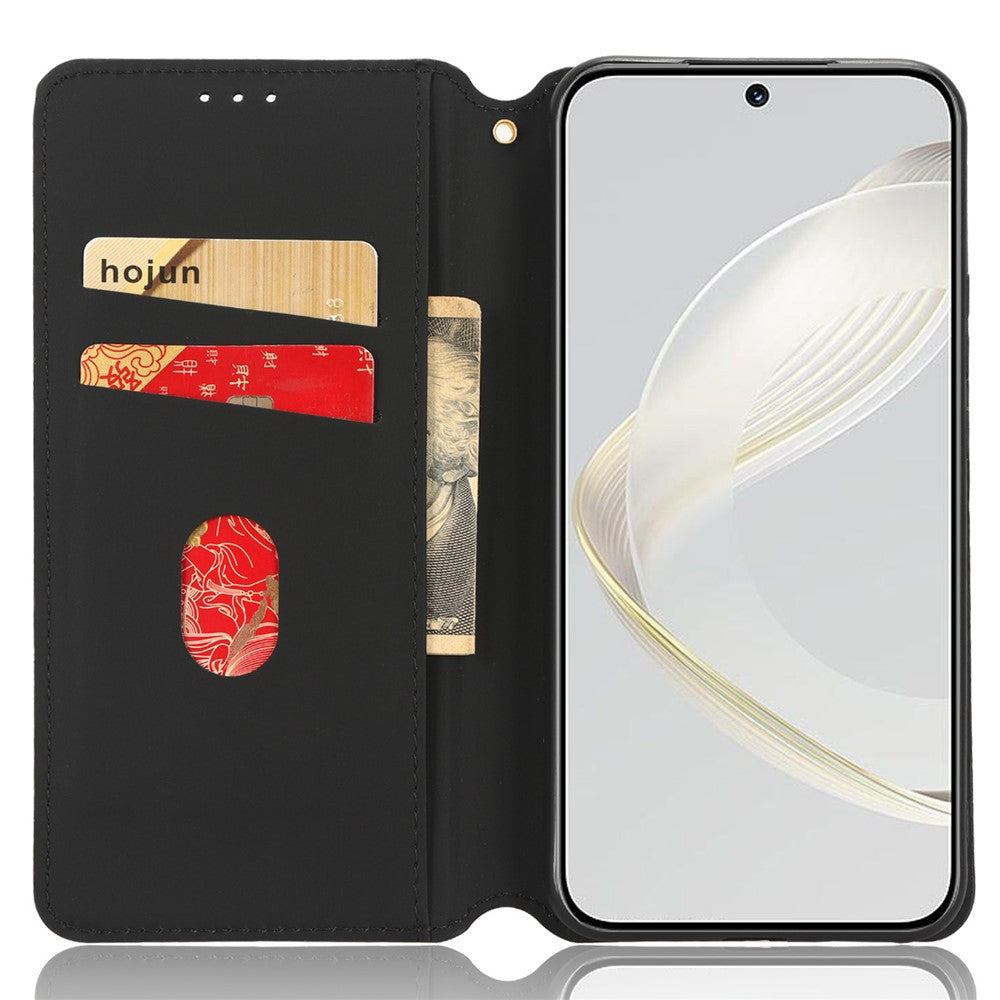 Phone Case for Huawei nova 11 / nova 12s 4G / nova 12 Lite 4G Stand Wallet Shockproof PU Leather Rhombus Imprinted Cover