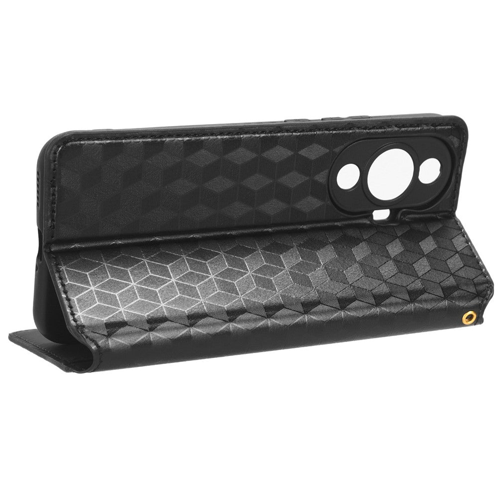 Phone Case for Huawei nova 11 / nova 12s 4G / nova 12 Lite 4G Stand Wallet Shockproof PU Leather Rhombus Imprinted Cover
